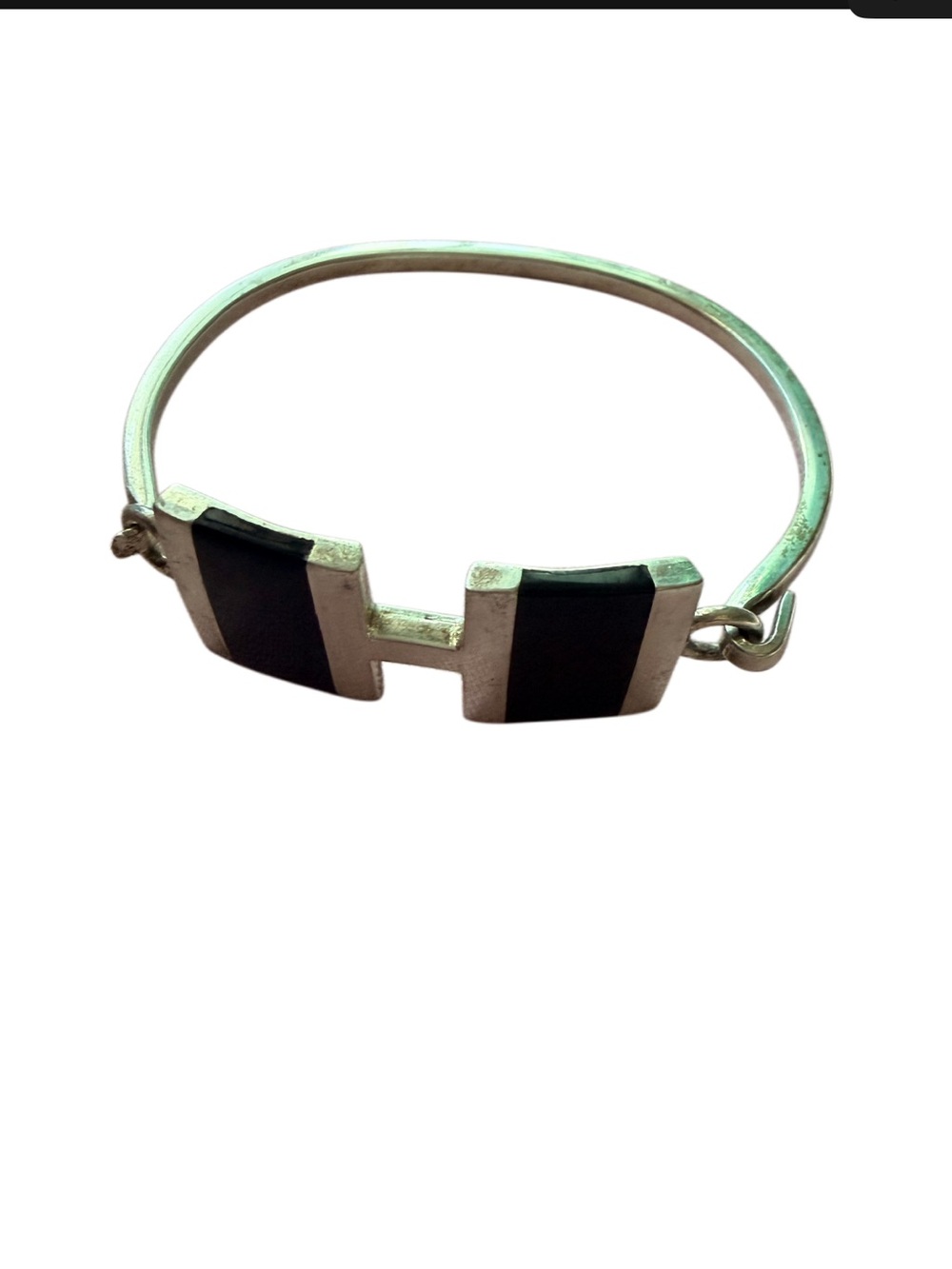 Black and silver cuff bracelet